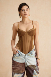 Rivole | Bodysuit - Mesh en Patchwork, Elegant Silhouet