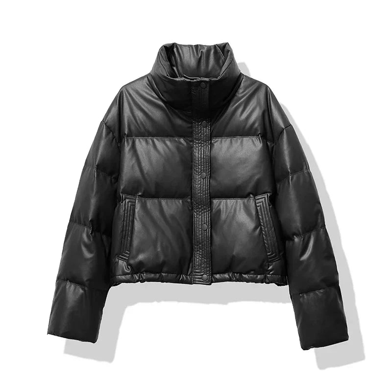 Cropped Pufferjack Dames - Trendy Urban Look