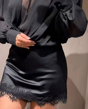 Mira | Hoge Taille Rok - Kanten Mini Rok Dames