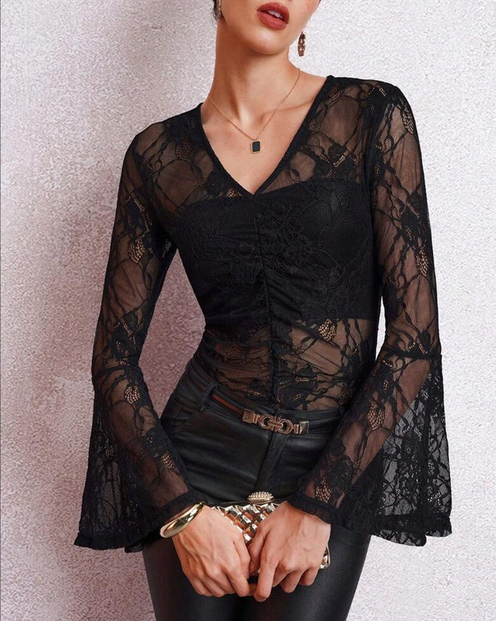 Marley | Dames blouse met V-hals mouwen
