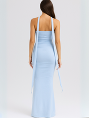Mireille | Strapless Maxi Jurk met Choker Design - Elegant en Verfijnd