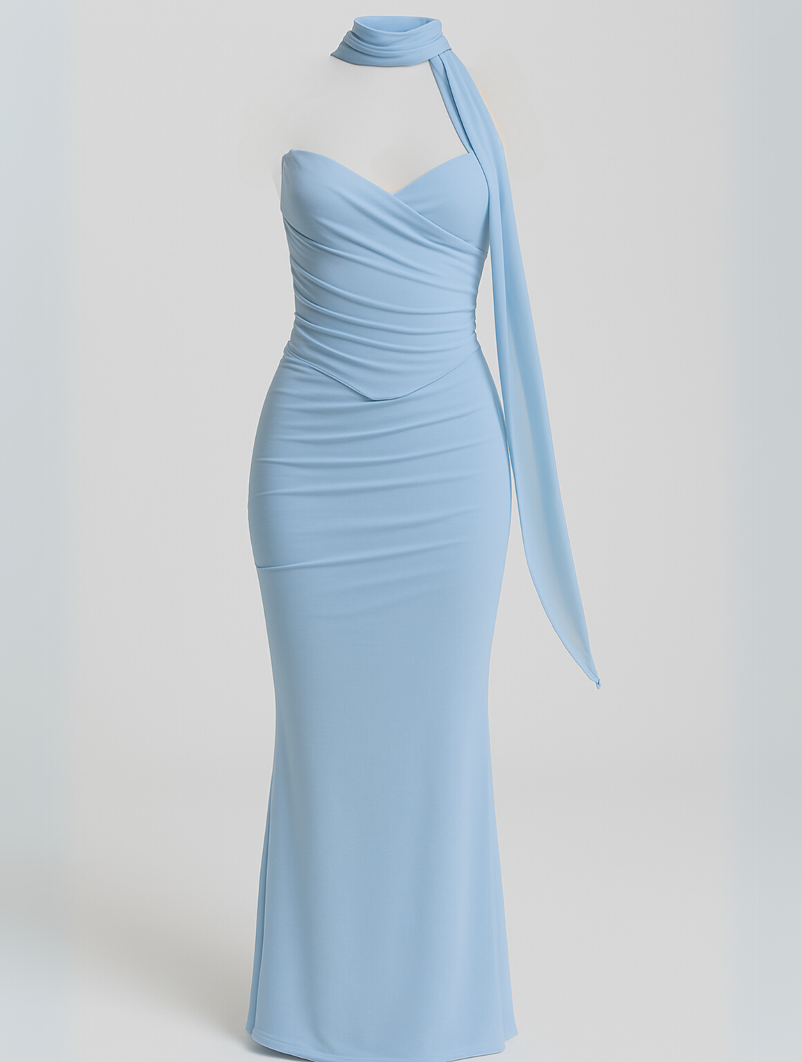 Mireille | Strapless Maxi Jurk met Choker Design - Elegant en Verfijnd