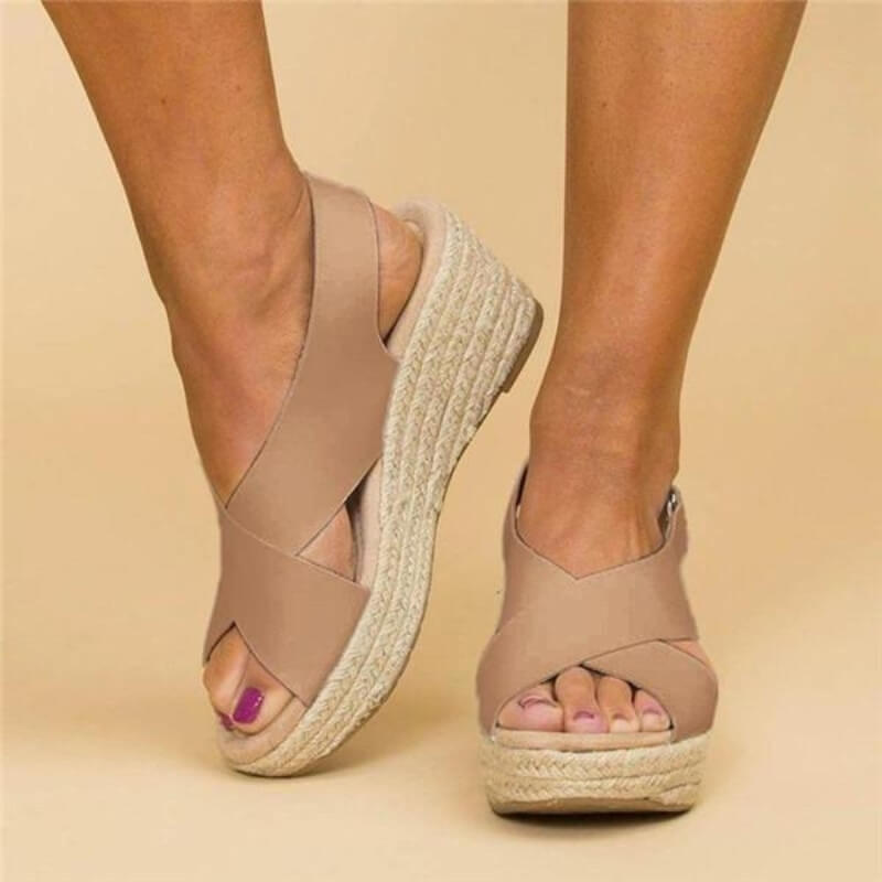 Maren | Dames sandalen met sleehak kruisbanden