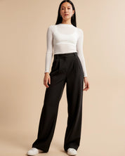 Mova | Stijlvolle Hoge Taille Pantalon - Geplooide Pijpen, Elegant