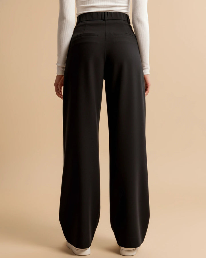 Alondra | Dames broek met plooien rechte pijpen