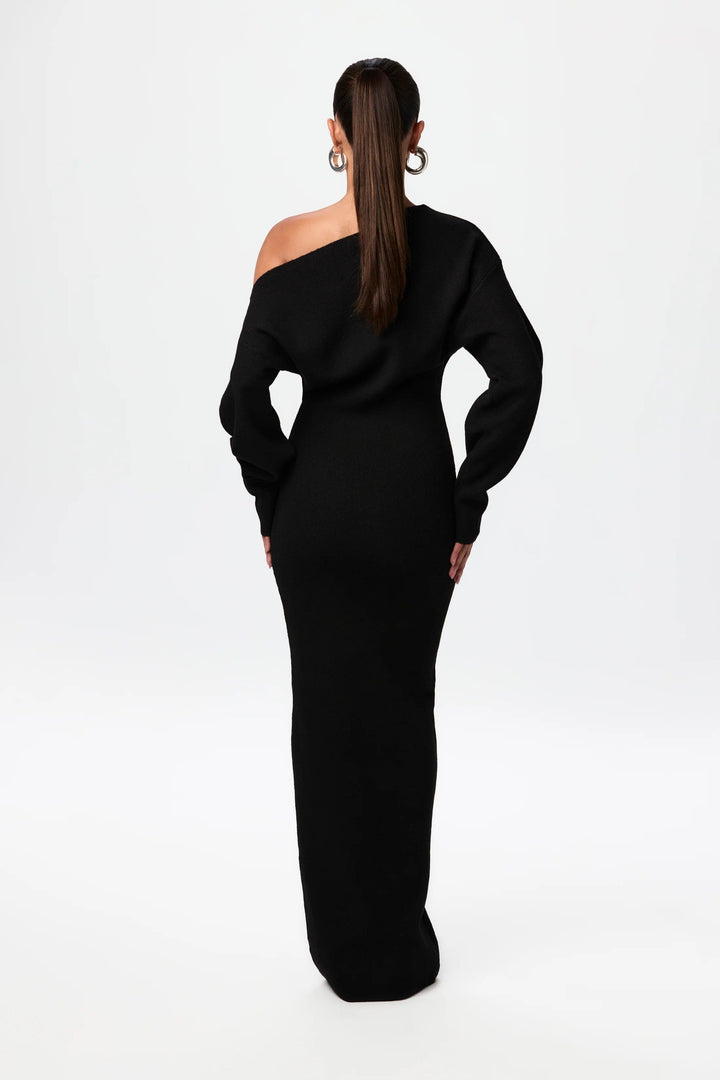 Seraphina | Dames jurk met off-shoulder lange mouwen