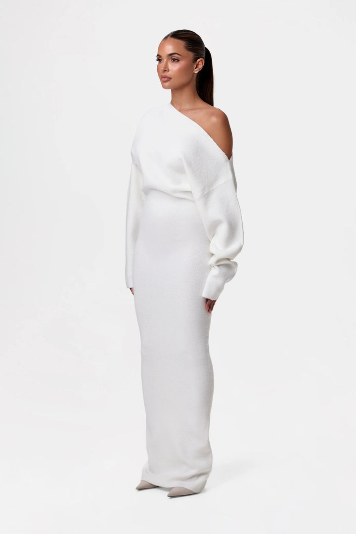 Seraphina | Dames jurk met off-shoulder lange mouwen