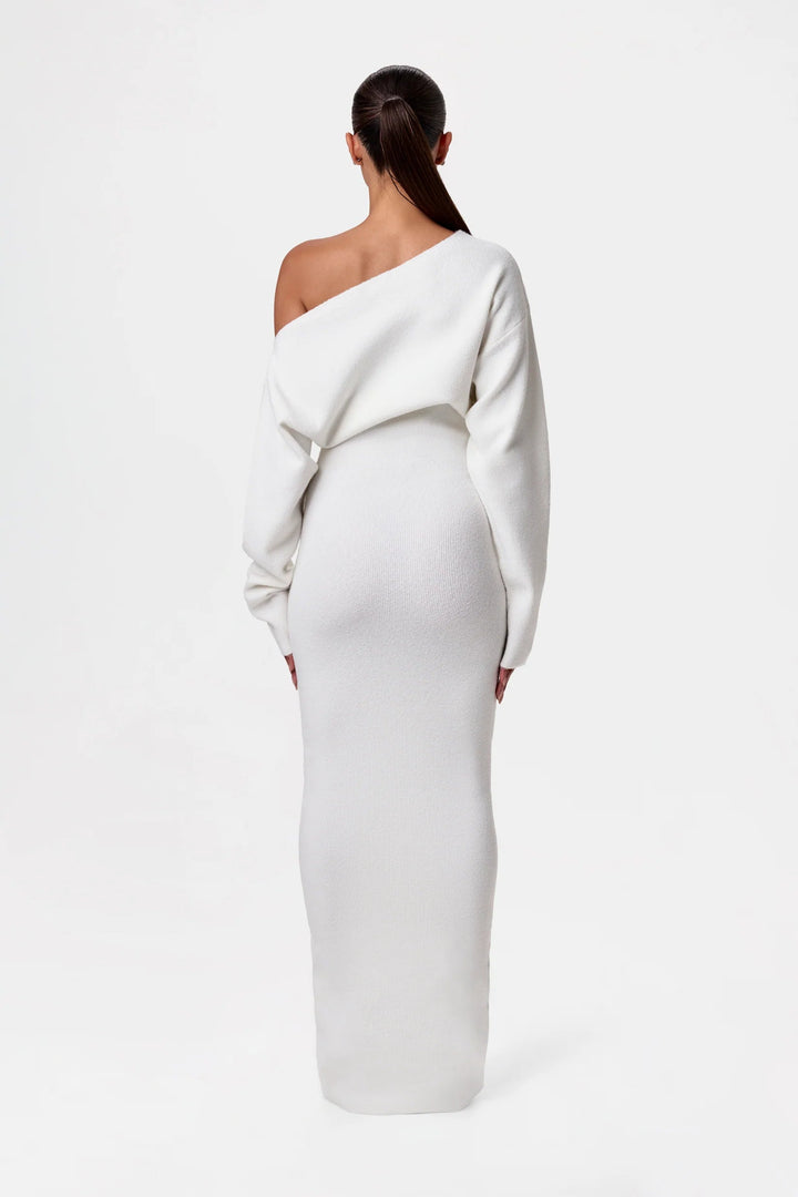 Seraphina | Dames jurk met off-shoulder lange mouwen