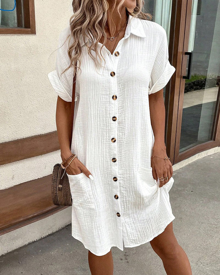 Harmoni | Dames jurk overhemd knoopsluiting midi