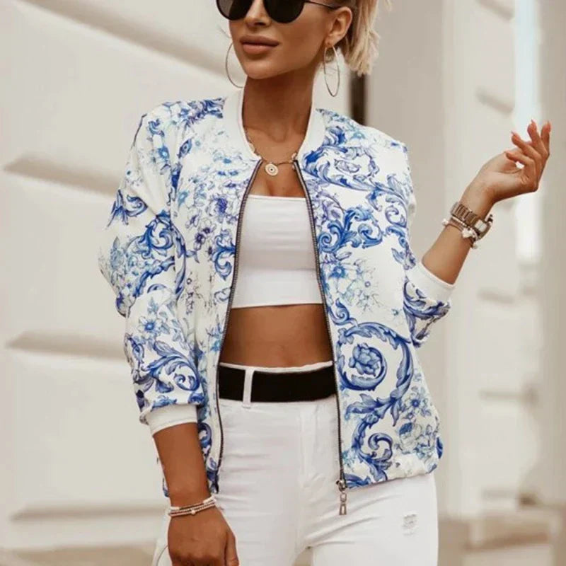 Annabel | Stijlvolle Tussenjas met Bloemenprint - Casual en Trendy