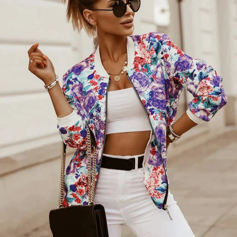 Annabel | Stijlvolle Tussenjas met Bloemenprint - Casual en Trendy