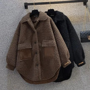 Nyla | Zachte Pluche Winterjas Dames - Lang, Casual en Trendy