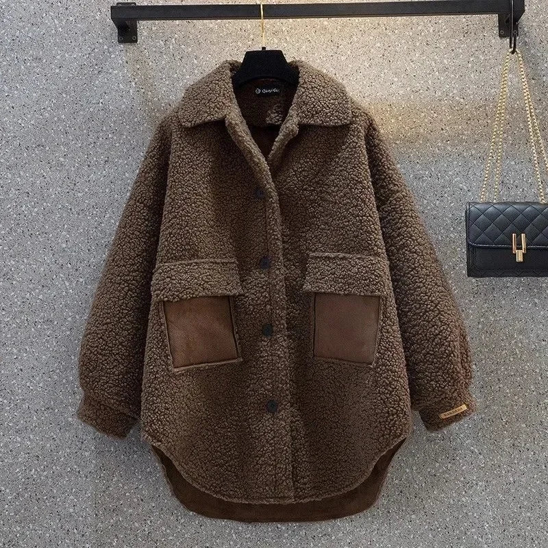 Nyla | Zachte Pluche Winterjas Dames - Lang, Casual en Trendy