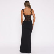 Vedara | Luxe Maxi Jurk met Kant Detail