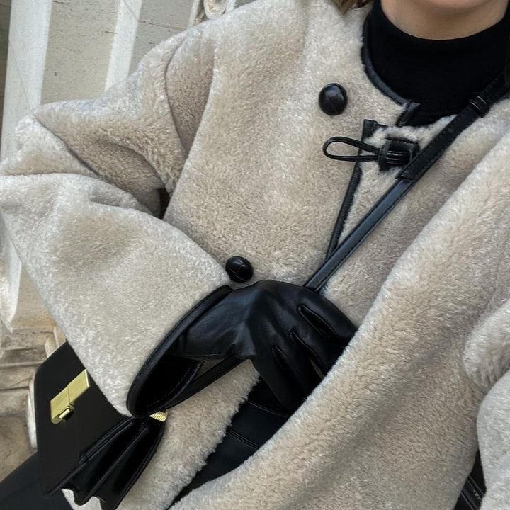 Dames Cropped Ronde halsjacke met Zakken