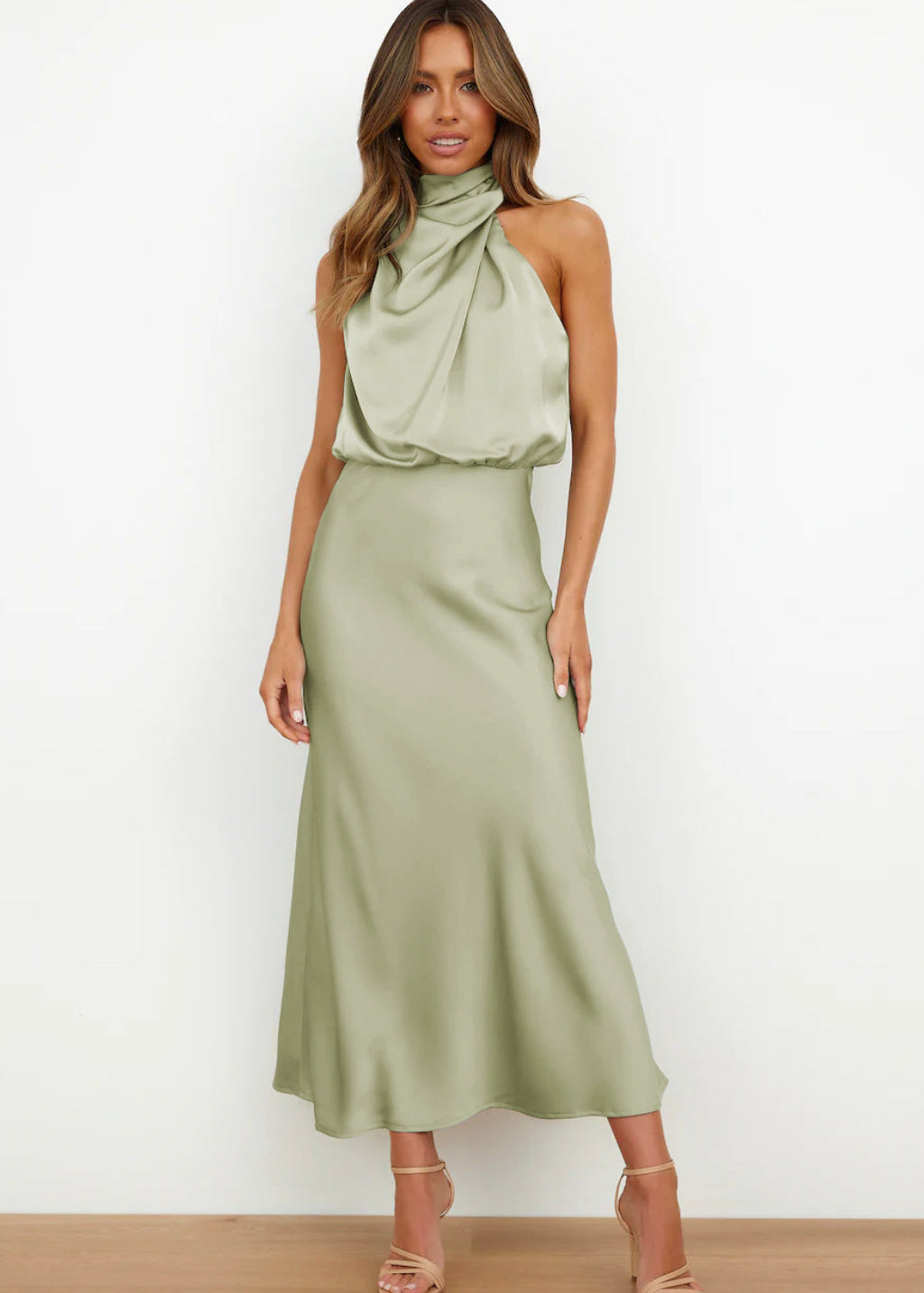 Rosalie | Chique Maxi Jurk Met Moderne Halslijn - Elegant en Vrouwelijk