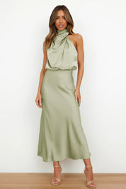 Rosalie | Chique Maxi Jurk Met Moderne Halslijn - Elegant en Vrouwelijk