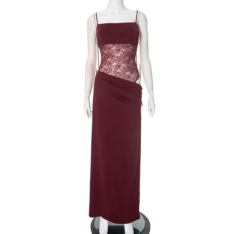 Vedara | Luxe Maxi Jurk met Kant Detail