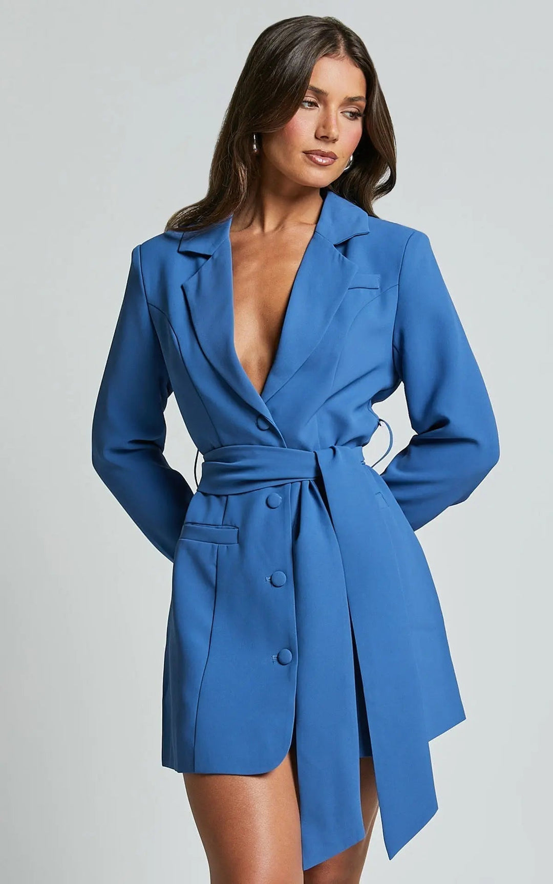 Kailani | Dames blazer jurk met riem en revers