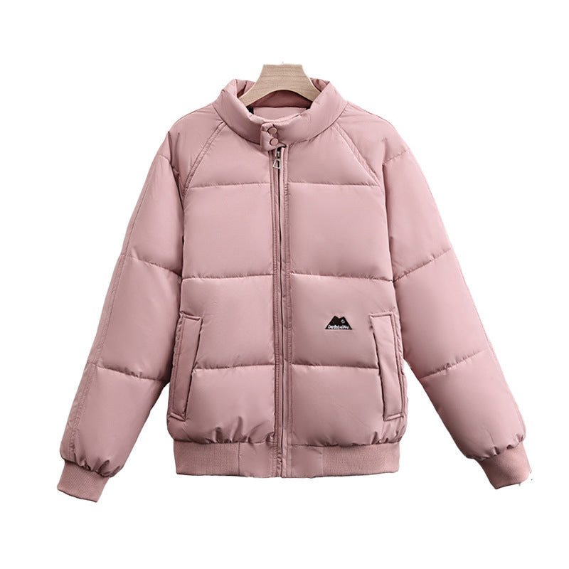 Dames korte gewatteerde blouson met hoge kraag