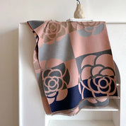 Olla | Luxe Dames Sjaal - Omkeerbaar Bloemenpatroon