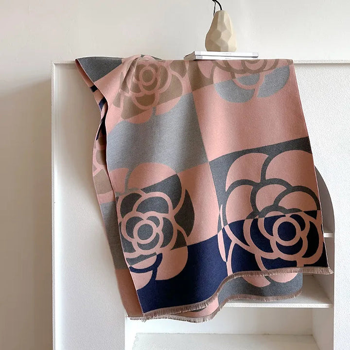 Amelia | Dames Sjaal met Omkeerbaar en Bloemenpatroon