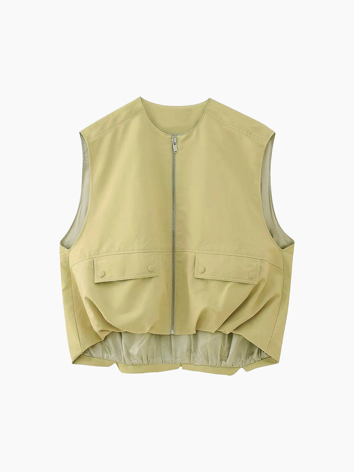 Camila | Dames vest with ritssluiting and mouwloos ontwerp