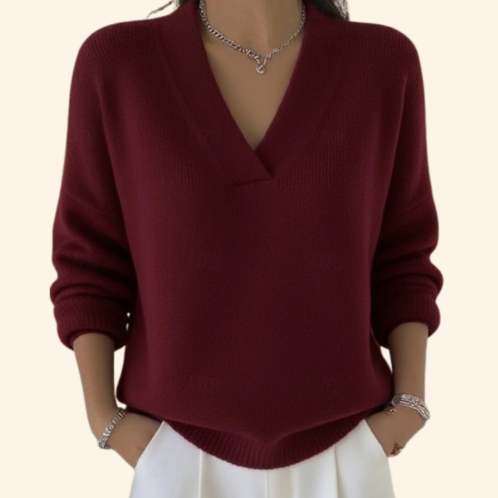 Dames V-hals Casual Pullover Trui