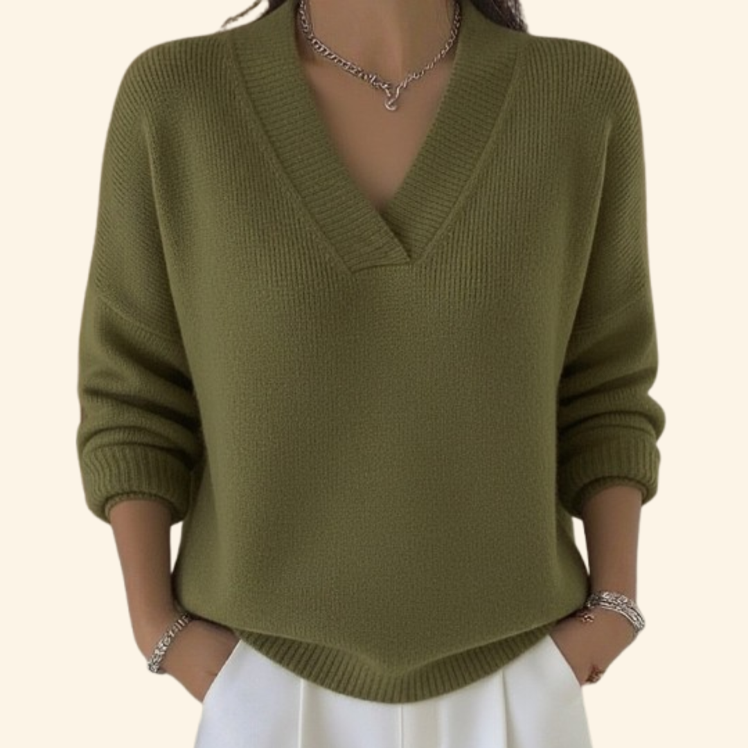 Dames V-hals Casual Pullover Trui