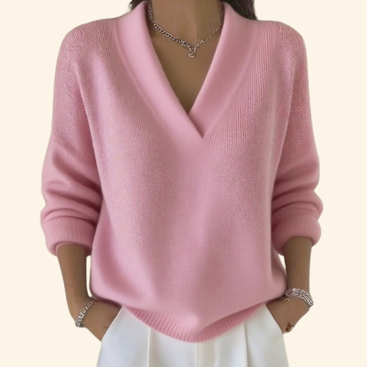 Dames V-hals Casual Pullover Trui