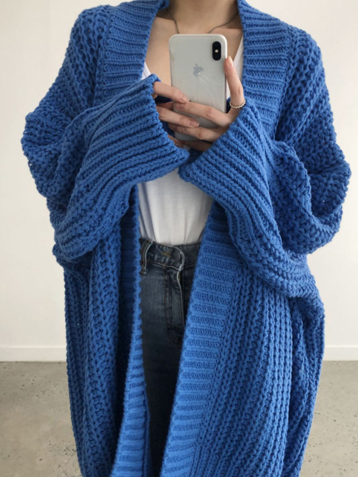 Oriana | Oversized Blauwe Gebreid Vest Dames -  Casual en Warm