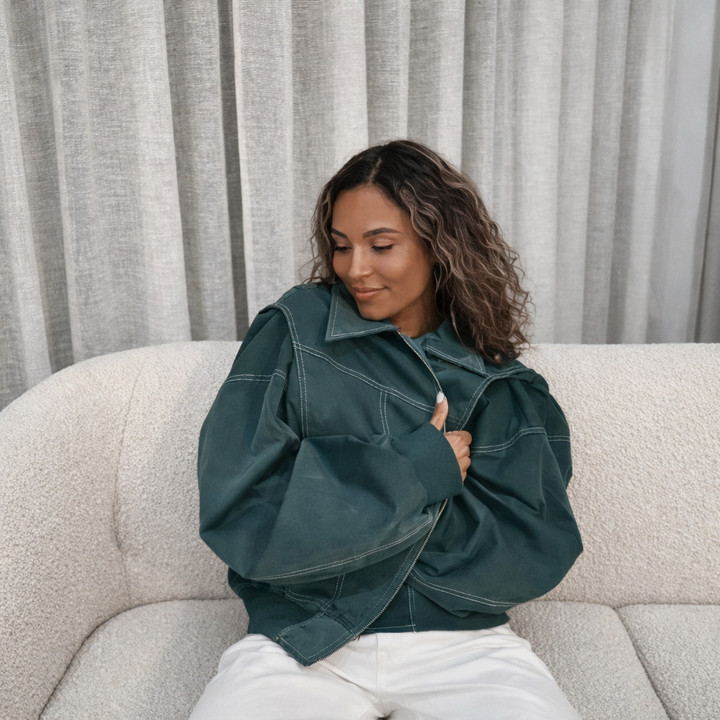 Remy | Dames jas met ritssluiting elastische boorden
