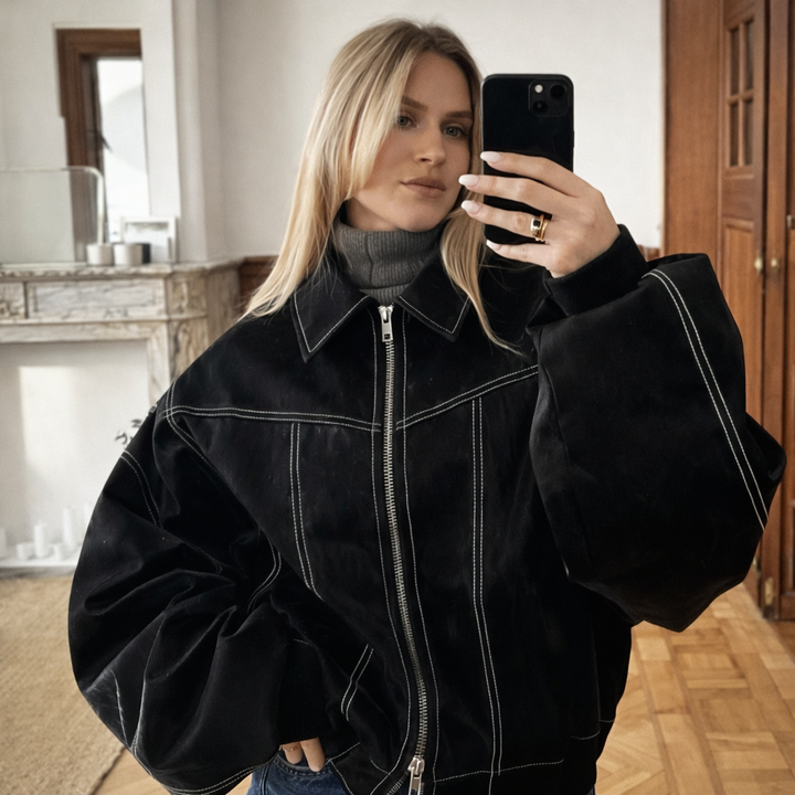 Remy | Dames jas met ritssluiting elastische boorden