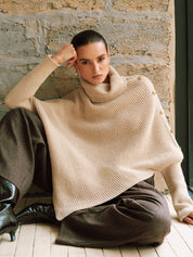 Patrice | Poncho-Sweater Dames - Gebreid met Metalen Accenten, Comfortabel en Trendy