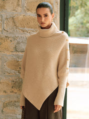 Patrice | Poncho-Sweater Dames - Gebreid met Metalen Accenten, Comfortabel en Trendy