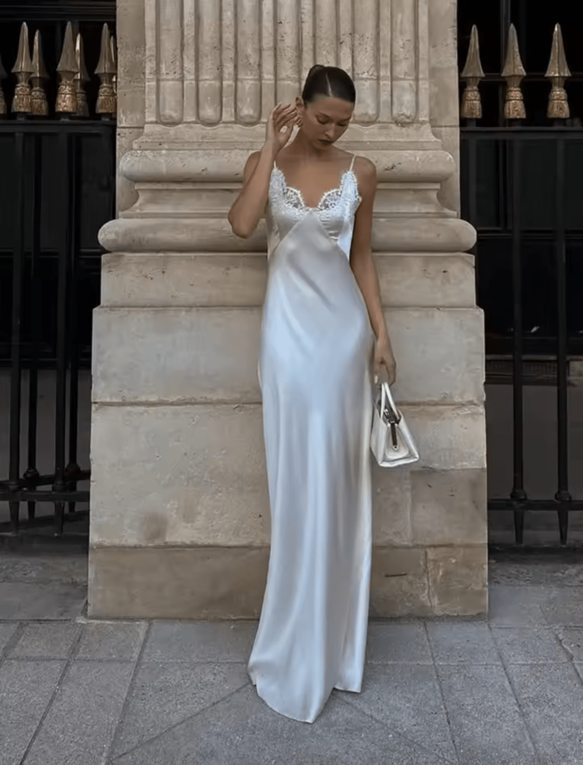 Piper | Dames Maxi Jurk - Luxe Satijn met Kanten Accenten