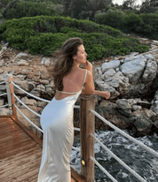 Piper | Dames Maxi Jurk - Luxe Satijn met Kanten Accenten