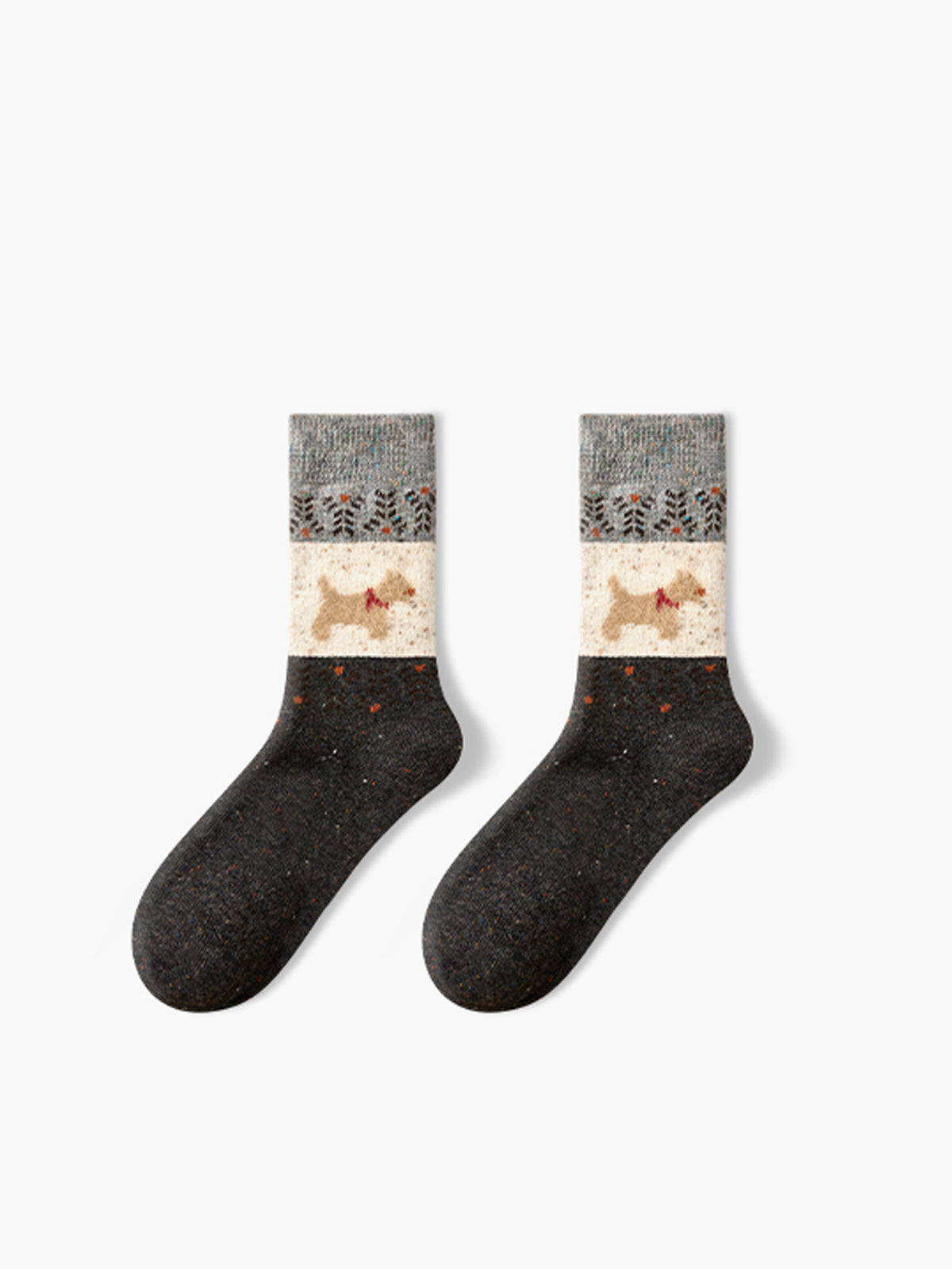 Poppy | Unisex Sokken - Hoogwaardige Stoffen Mix - Puppy Patroon