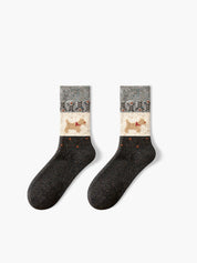 Poppy | Unisex Sokken - Hoogwaardige Stoffen Mix - Puppy Patroon