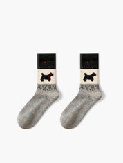 Poppy | Unisex Sokken - Hoogwaardige Stoffen Mix - Puppy Patroon