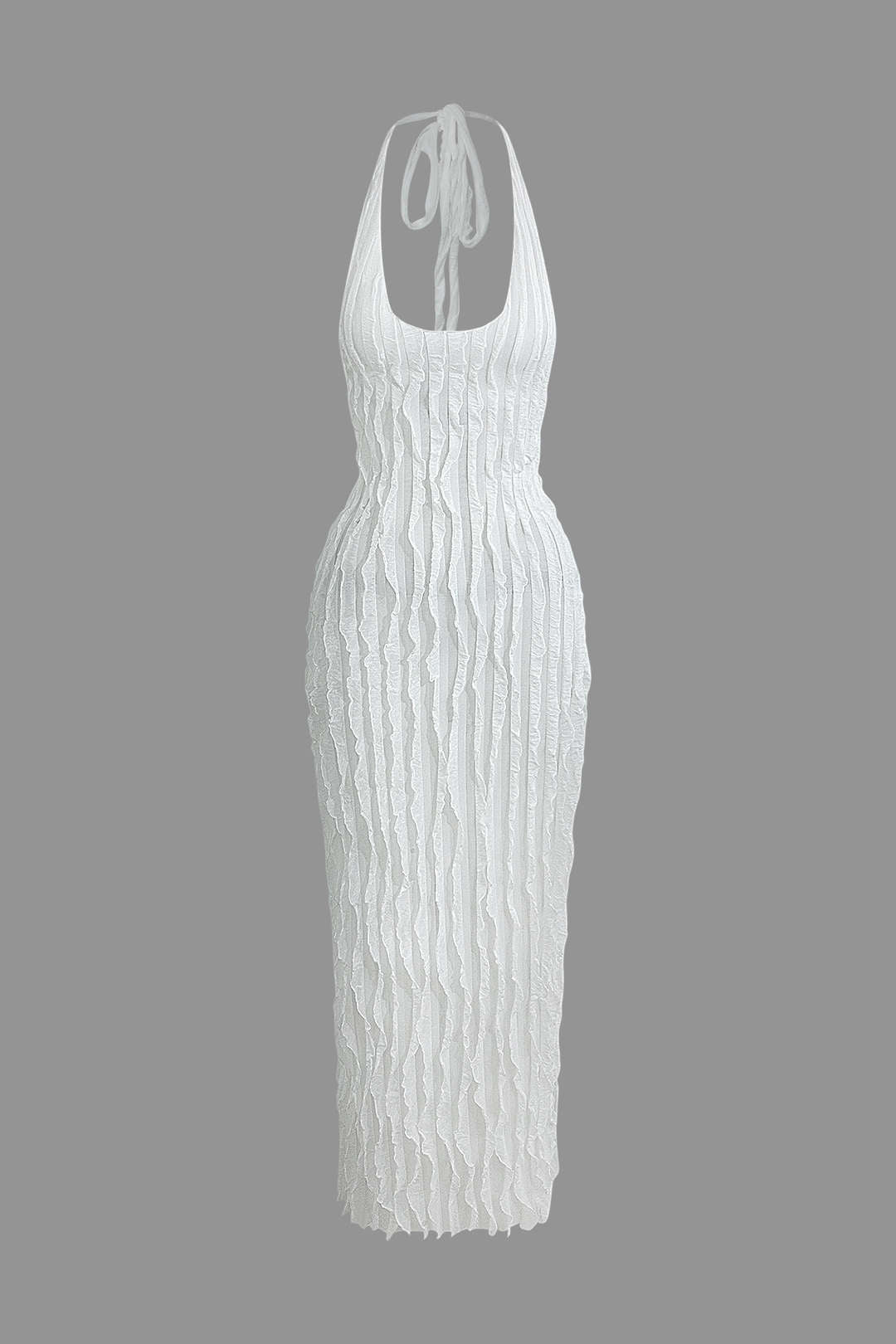 Pura | Elegante Maxi-jurk - Ruches, Halter Open Rug Design