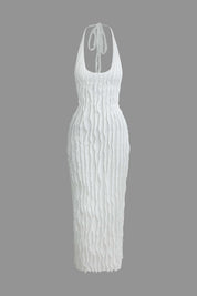 Pura | Elegante Maxi-jurk - Ruches, Halter Open Rug Design