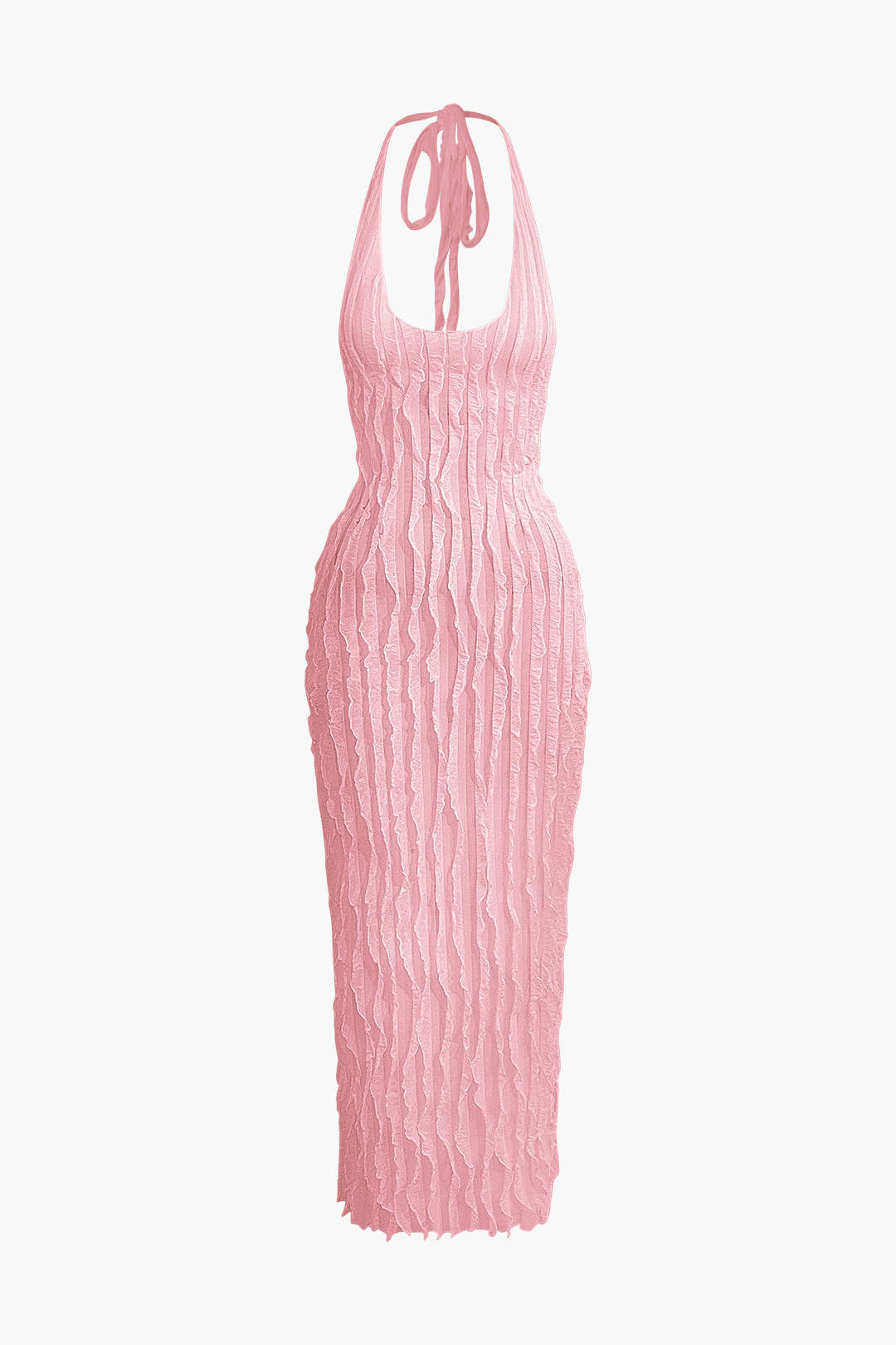 Pura | Elegante Maxi-jurk - Ruches, Halter Open Rug Design