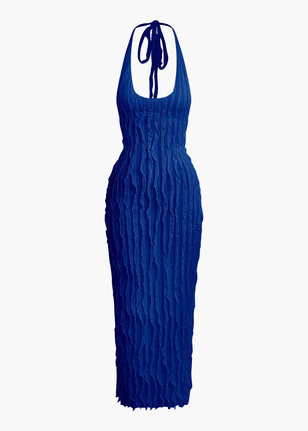 Pura | Elegante Maxi-jurk - Ruches, Halter Open Rug Design