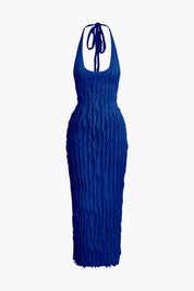 Pura | Elegante Maxi-jurk - Ruches, Halter Open Rug Design