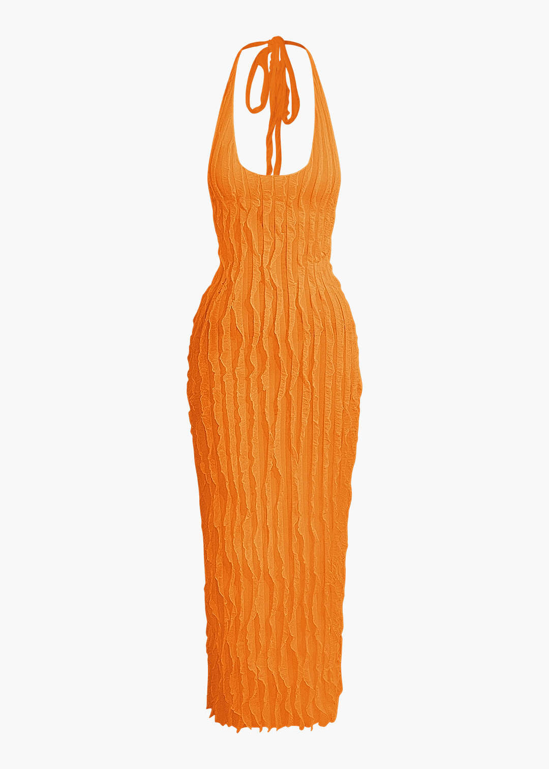 Pura | Elegante Maxi-jurk - Ruches, Halter Open Rug Design