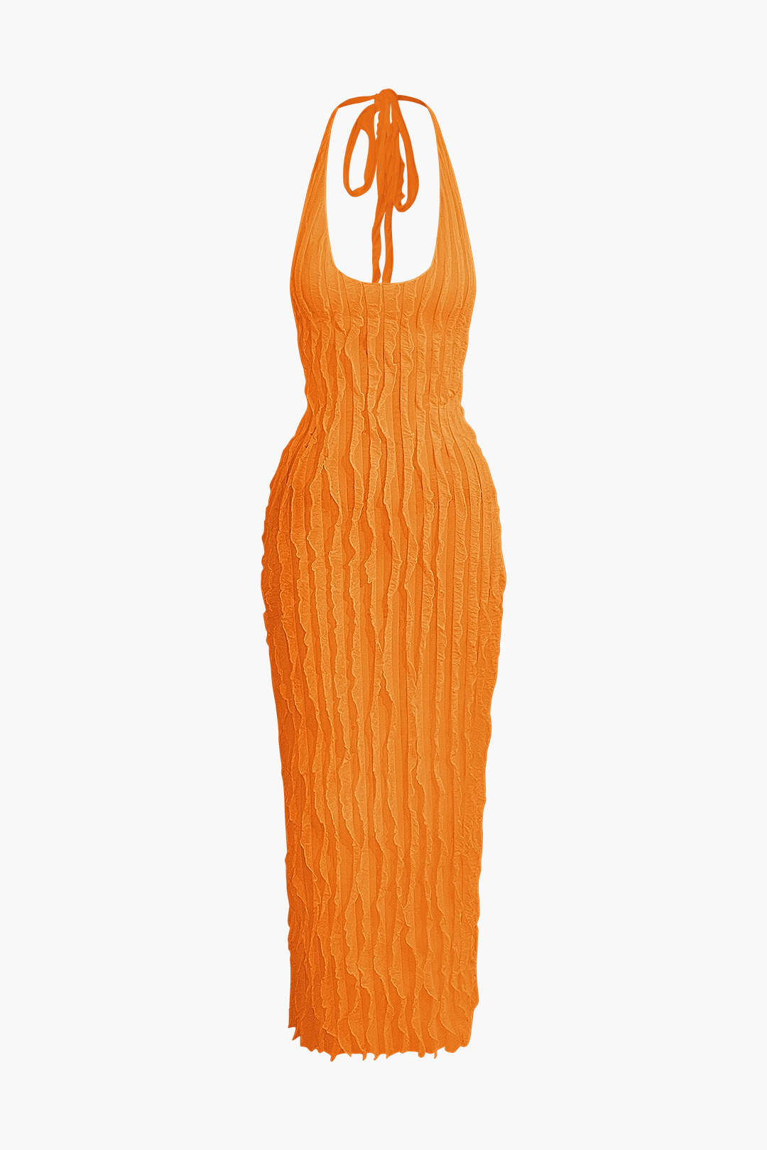 Pura | Elegante Maxi-jurk - Ruches, Halter Open Rug Design