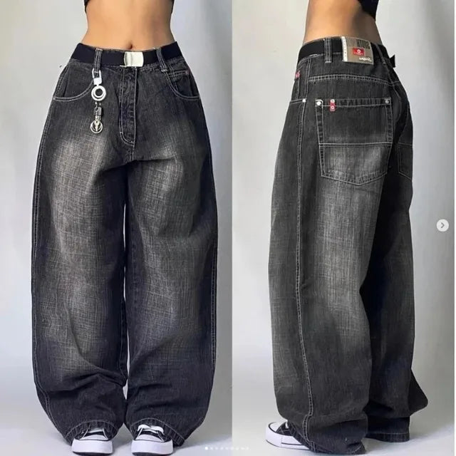 Ella | Retro Baggy Cargo Jeans met Zakken