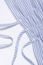 Rina | Stijlvolle Dames Set - Striped Top en Hoge Taille Broekje met Ruches