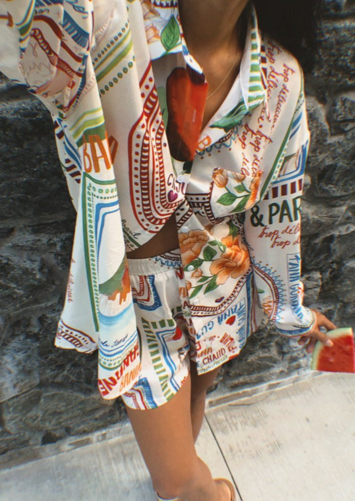Rio | Comfortabele Zomerset met Trendy Print - Shirt & Shorts